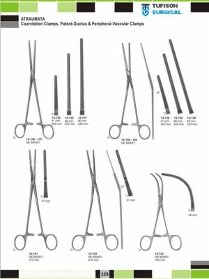 Coarctation Clamps, Patent Ductus & Peripheral Vascular Clamps