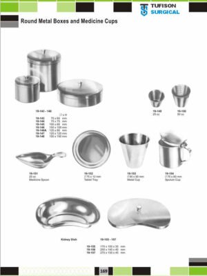 Round Metal Boxes and Medicine Cups